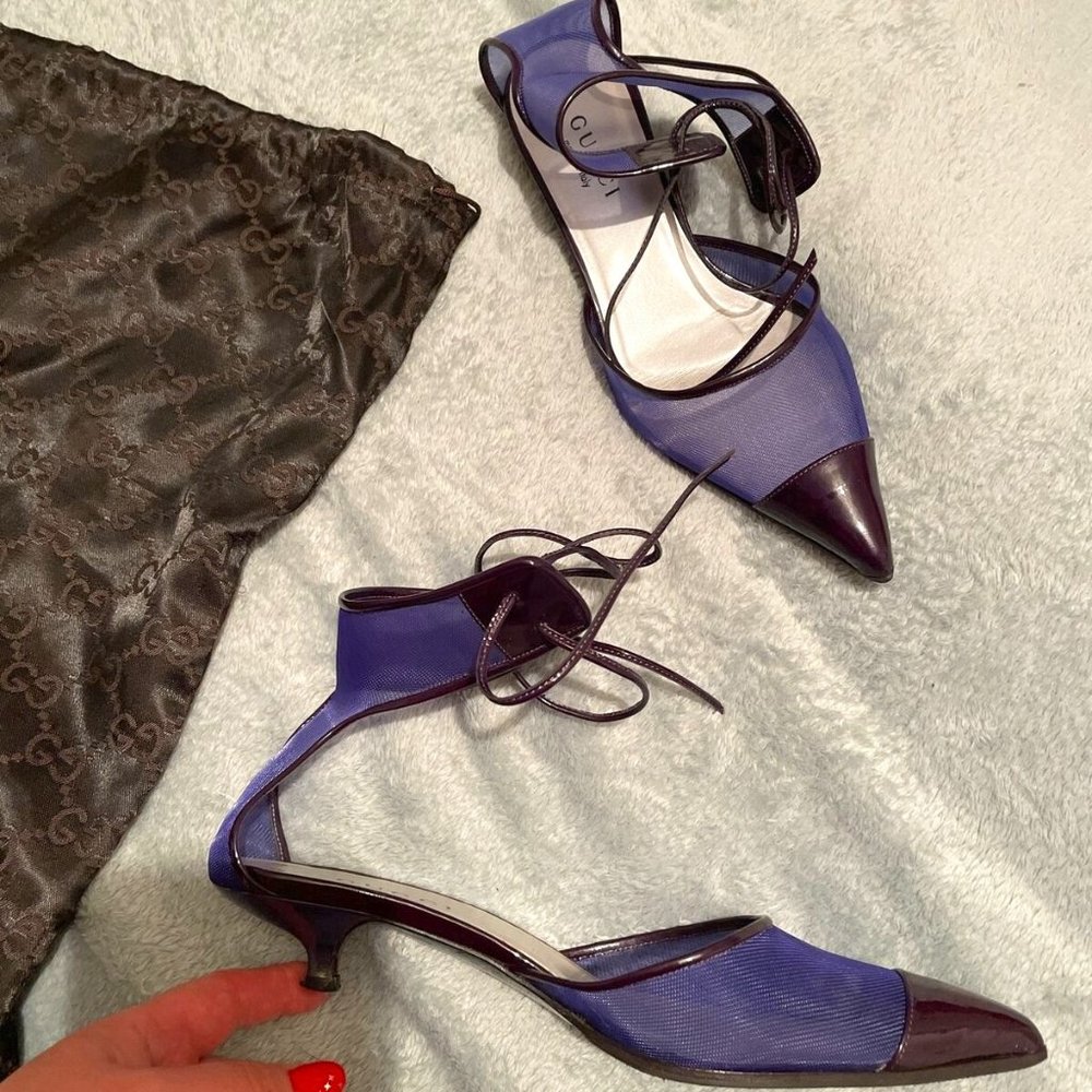 Gucci Ankle Strap Kitten Heels 39 C